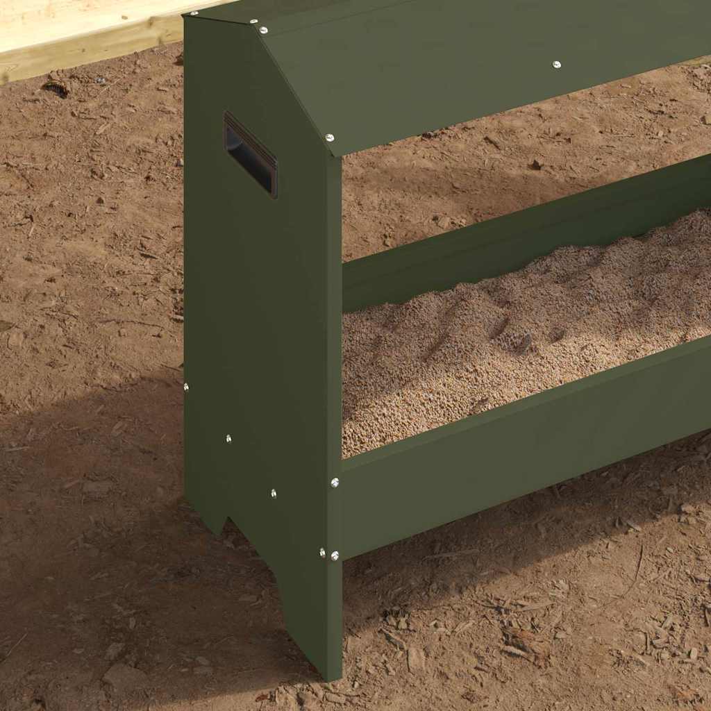 Hühnerfütterungsrinne Olive Grün 81 x 32 x 53,5 cm