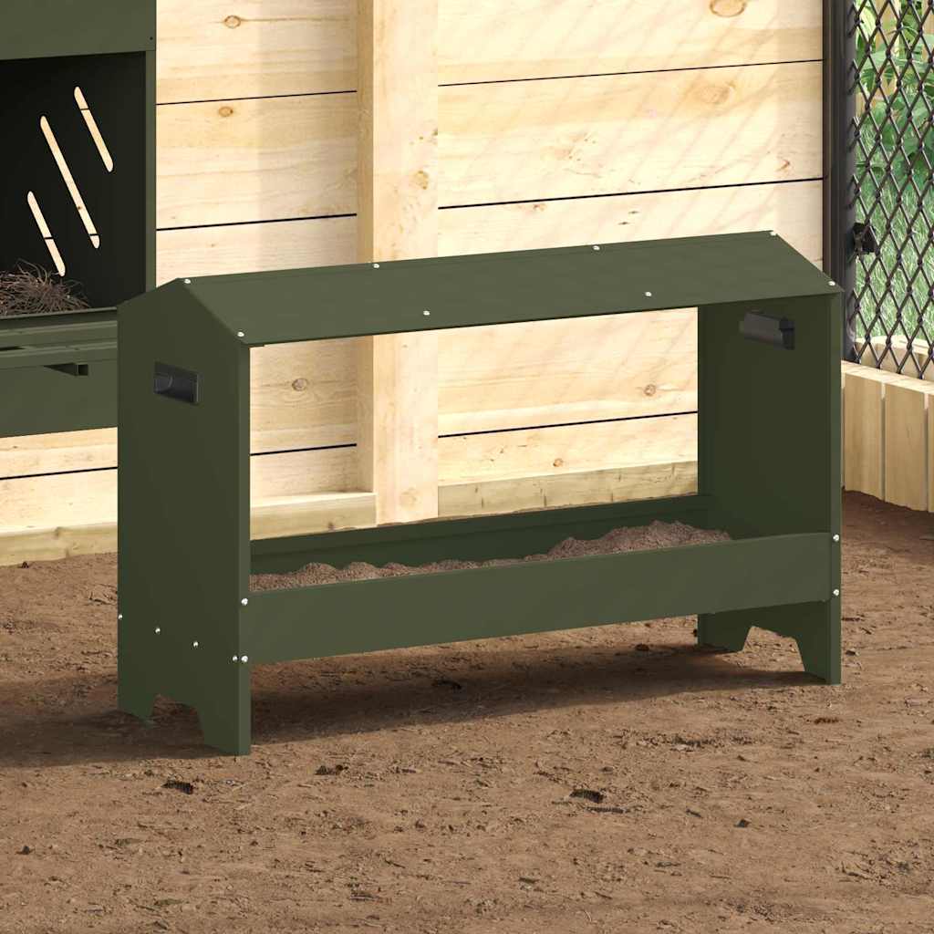 Hühnerfütterungsrinne Olive Grün 81 x 32 x 53,5 cm