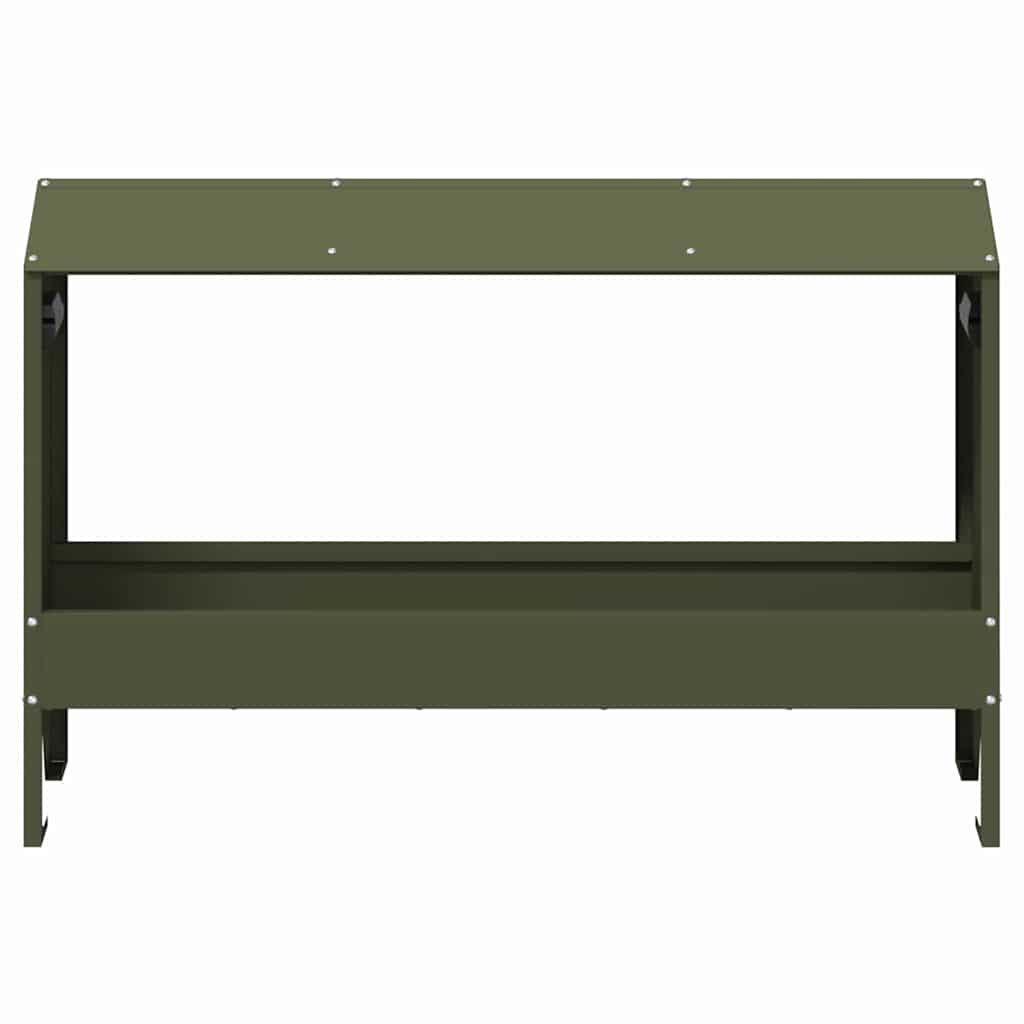 Hühnerfütterungsrinne Olive Grün 81 x 32 x 53,5 cm