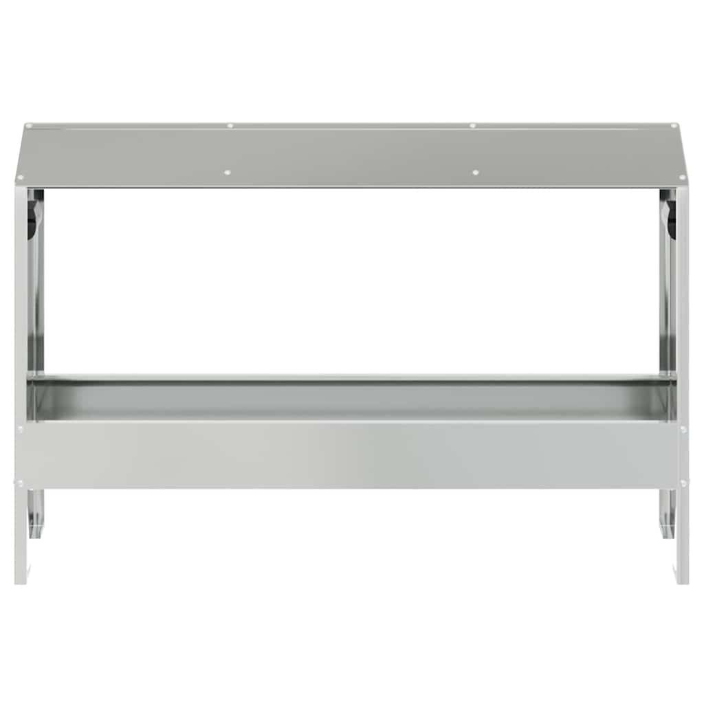 Hühnerfütterungsrinne Silber 81 x 32 x 53,5 cm Verzinkter Stahl