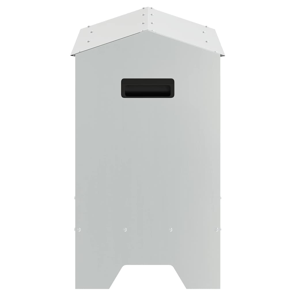 Hühnerfütterungsrinne Silber 81 x 32 x 53,5 cm Verzinkter Stahl