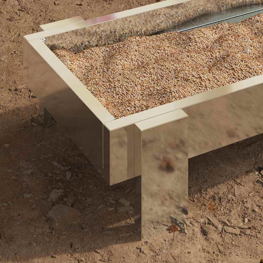 Hühnerfütterungsrinne Silber 80 x 28 x 13,5 cm Verzinkter Stahl