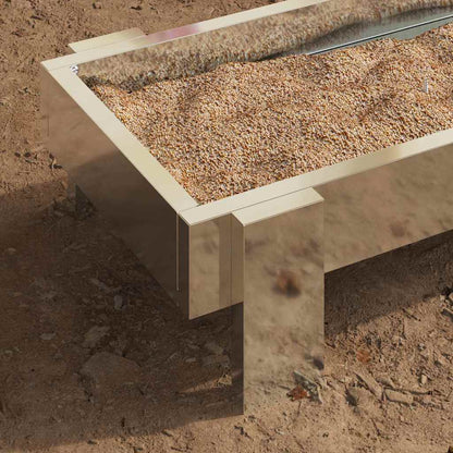 Hühnerfütterungsrinne Silber 80 x 28 x 13,5 cm Verzinkter Stahl