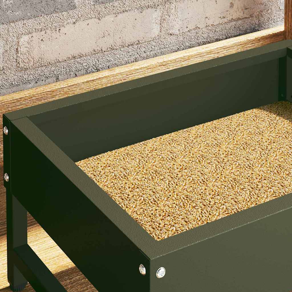 Vogel-Feeder Olive Grün 34 x 26 x 16 cm Kaltgewalzter Stahl