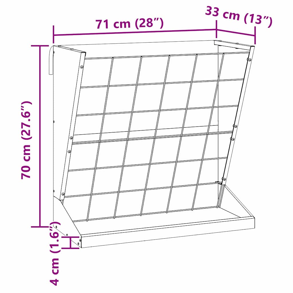 Heu Futterspender Schwarz 71 x 33 x 70 cm 5 kg