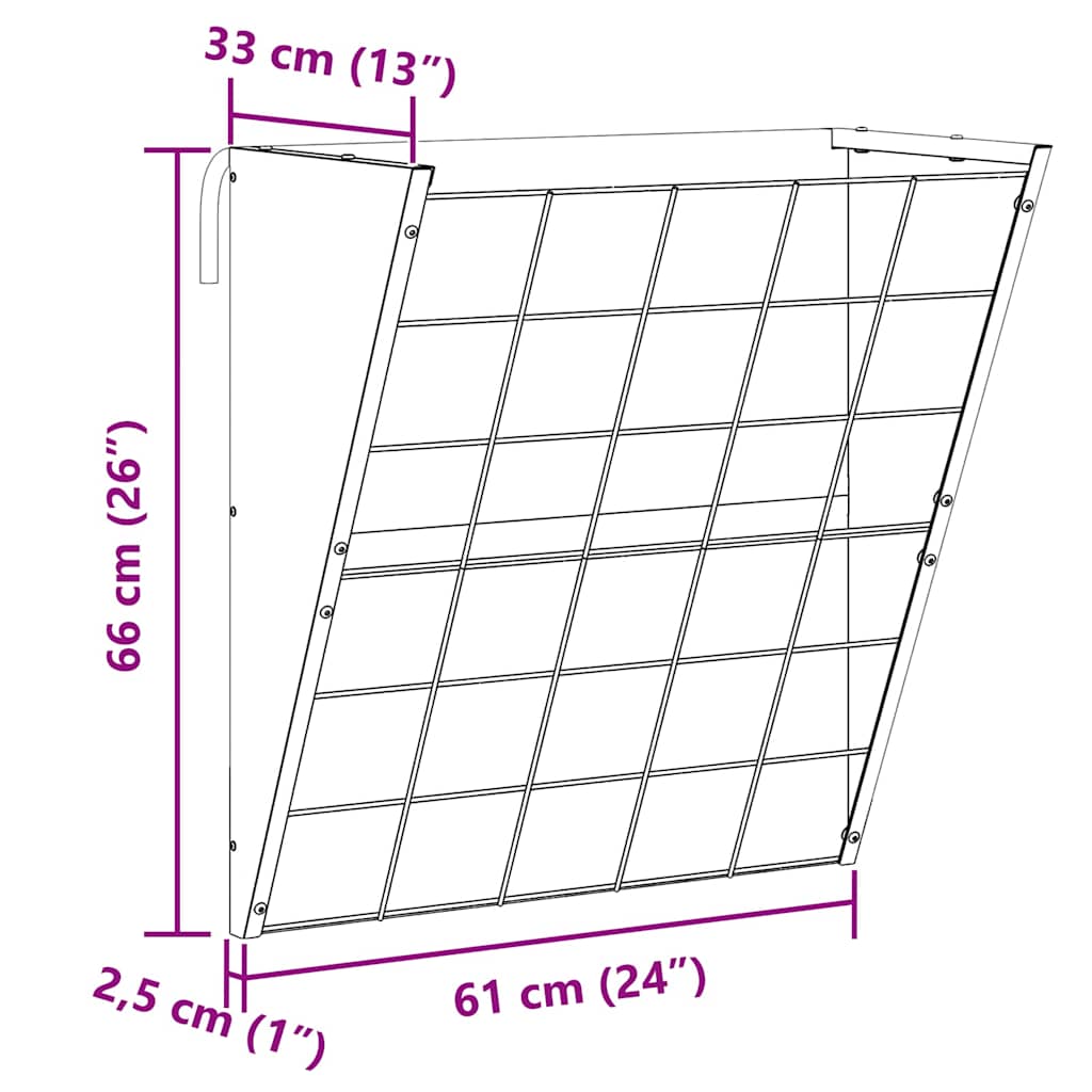 Hängender Heufutterspender Silber 61 x 33 x 66 cm 5 kg