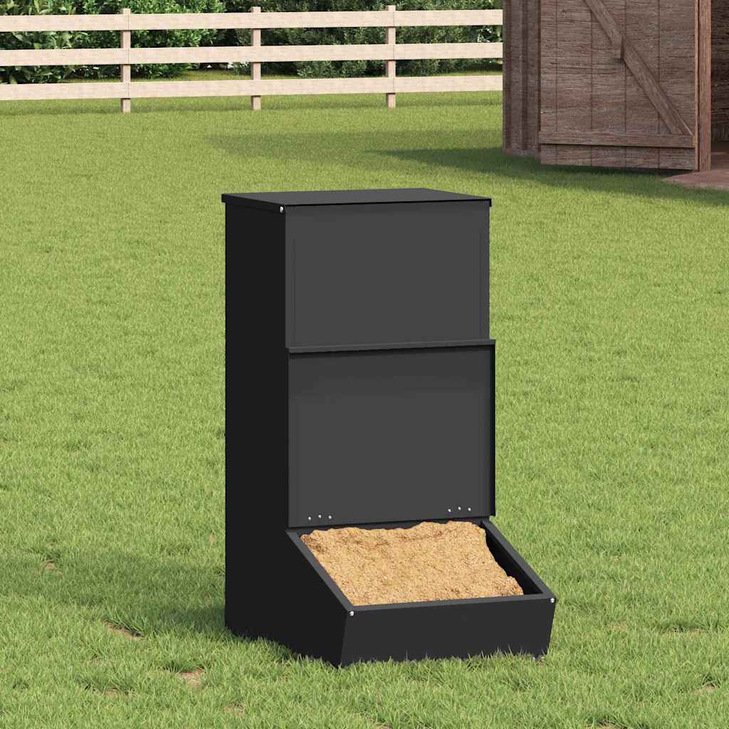Schweinfutterspender Schwarz 55 x 38 x 76 cm 20 kg