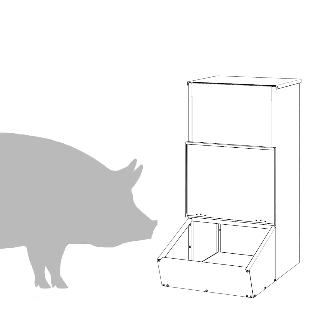 Schweinfutterspender Schwarz 55 x 38 x 76 cm 20 kg