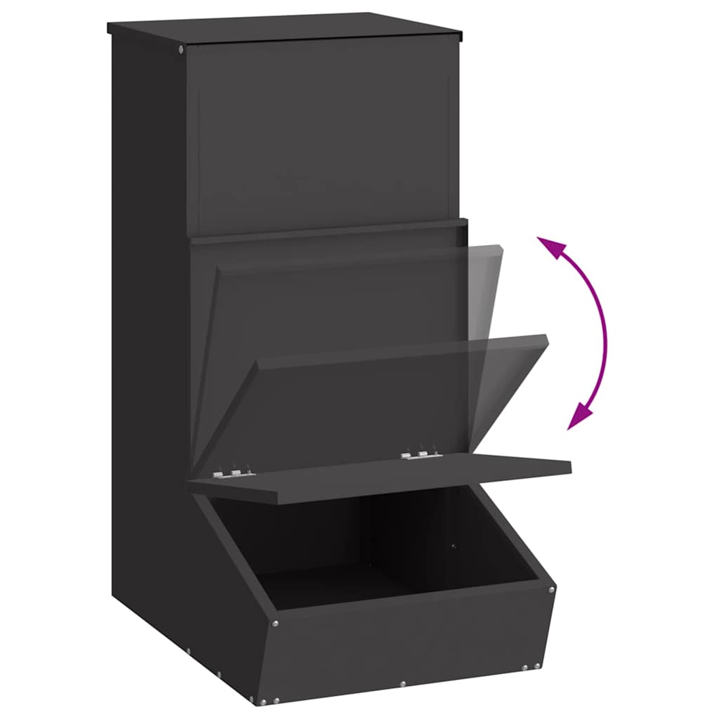 Schweinfutterspender Schwarz 55 x 38 x 76 cm 20 kg