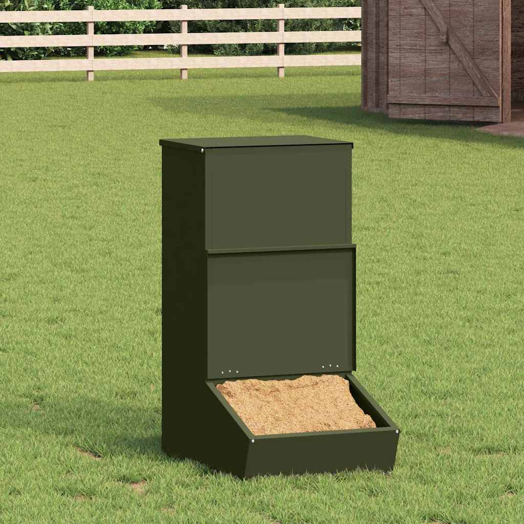 Schweinfutterspender Olivgrün 55 x 38 x 76 cm 20 kg