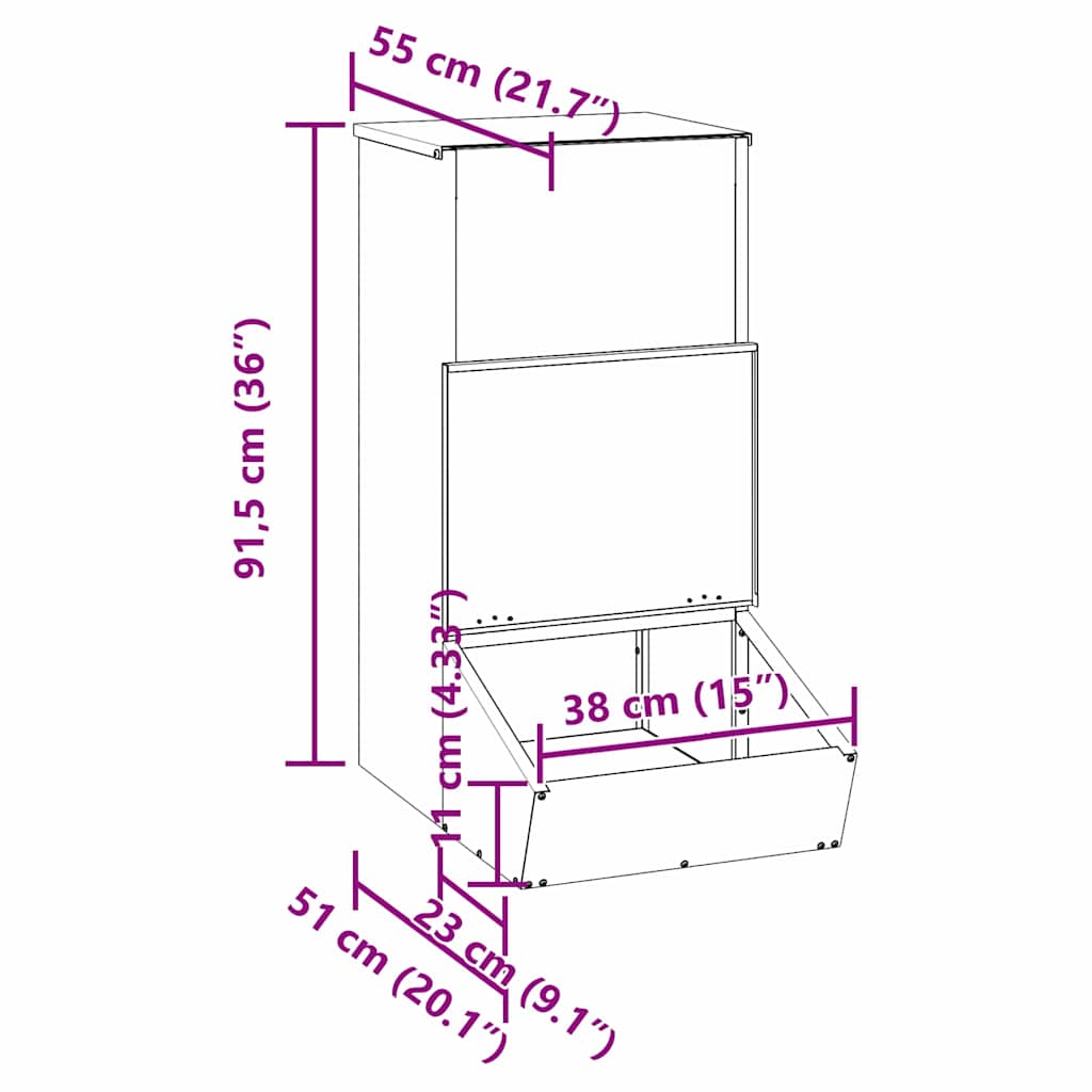 Schweinfutterspender Silber 55 x 38 x 76 cm 20 kg