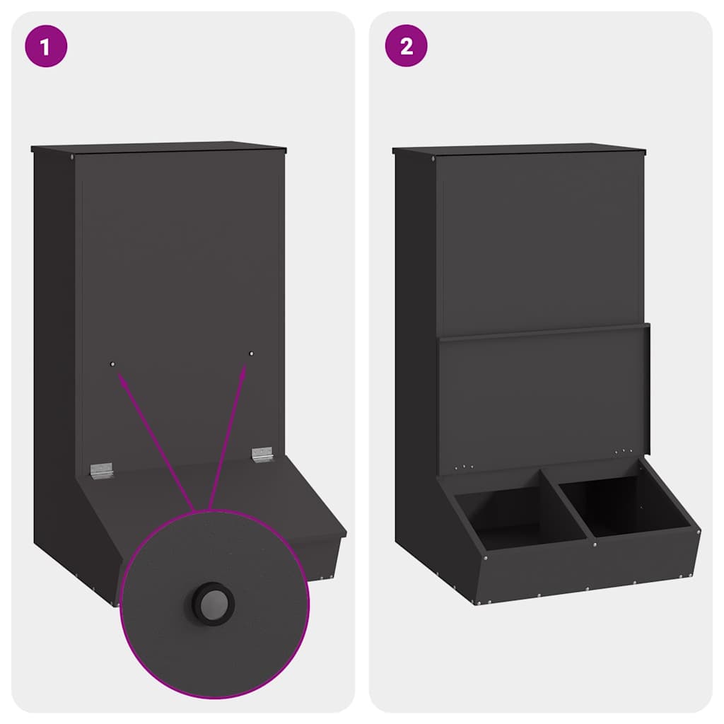 Schweinfutterspender Schwarz 55 x 51 x 91,5 cm 20 kg