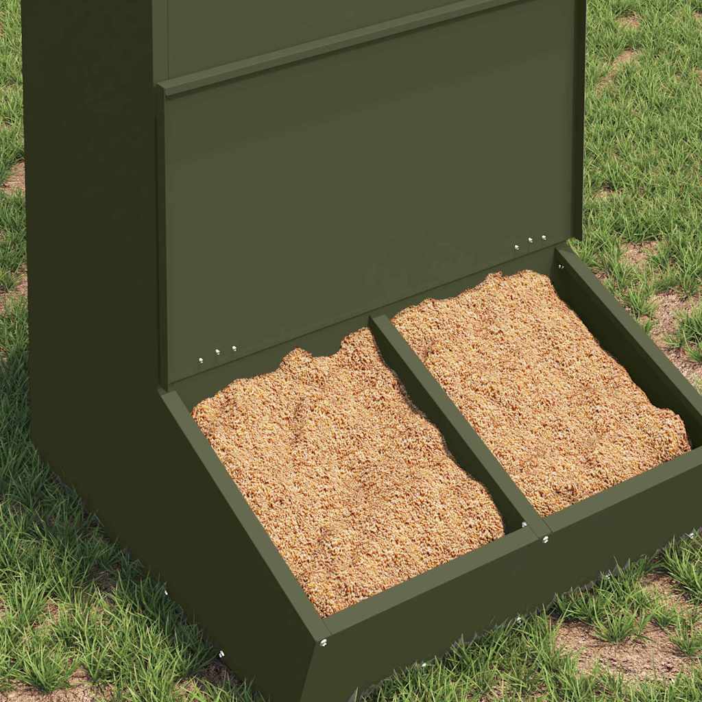 Schweinfutterspender Olivgrün 55 x 51 x 91,5 cm 20 kg
