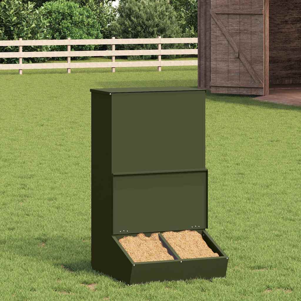 Schweinfutterspender Olivgrün 55 x 51 x 91,5 cm 20 kg