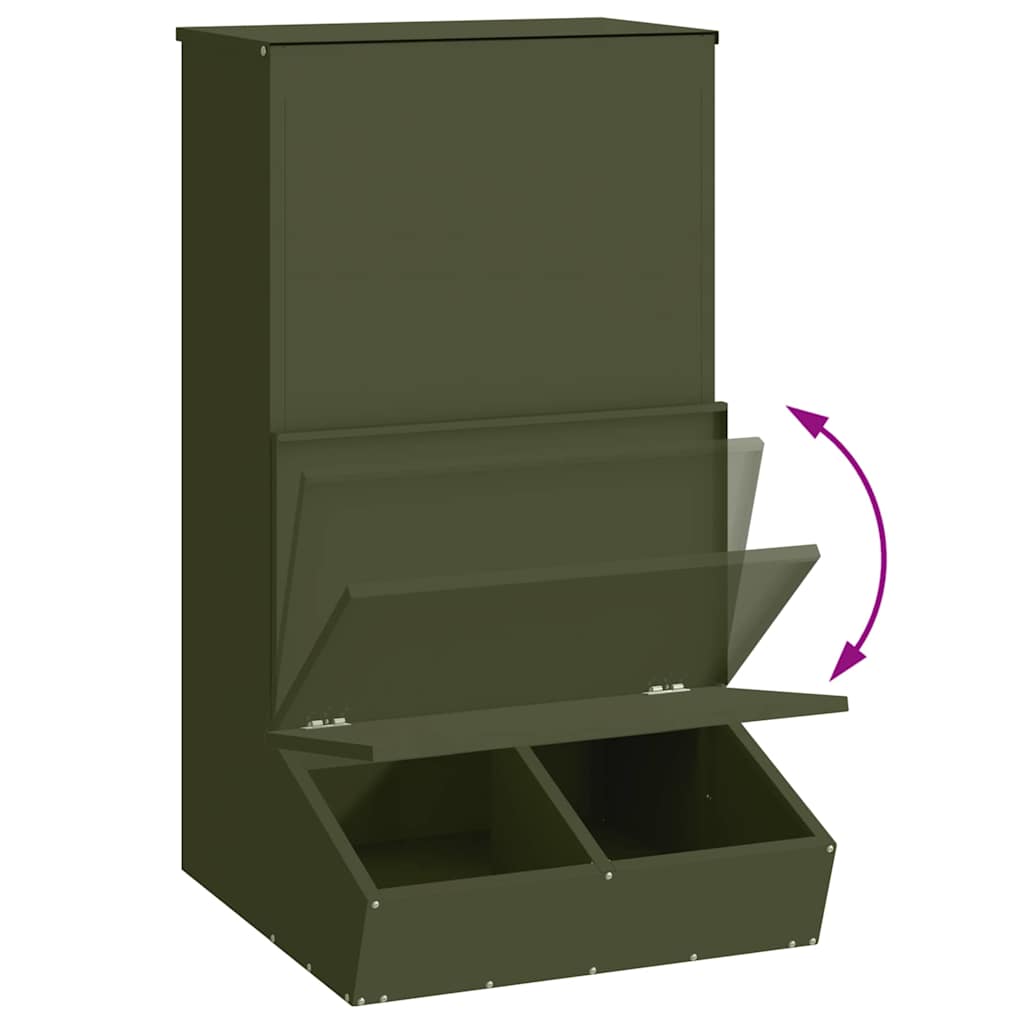 Schweinfutterspender Olivgrün 55 x 51 x 91,5 cm 20 kg