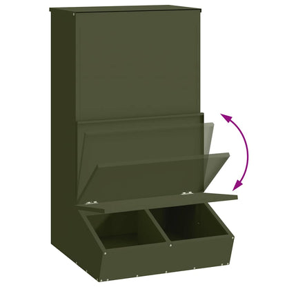 Schweinfutterspender Olivgrün 55 x 51 x 91,5 cm 20 kg