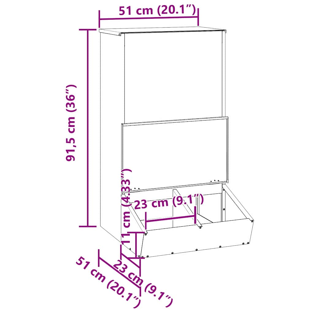Schweinfutterspender Silber 55 x 51 x 91,5 cm 20 kg