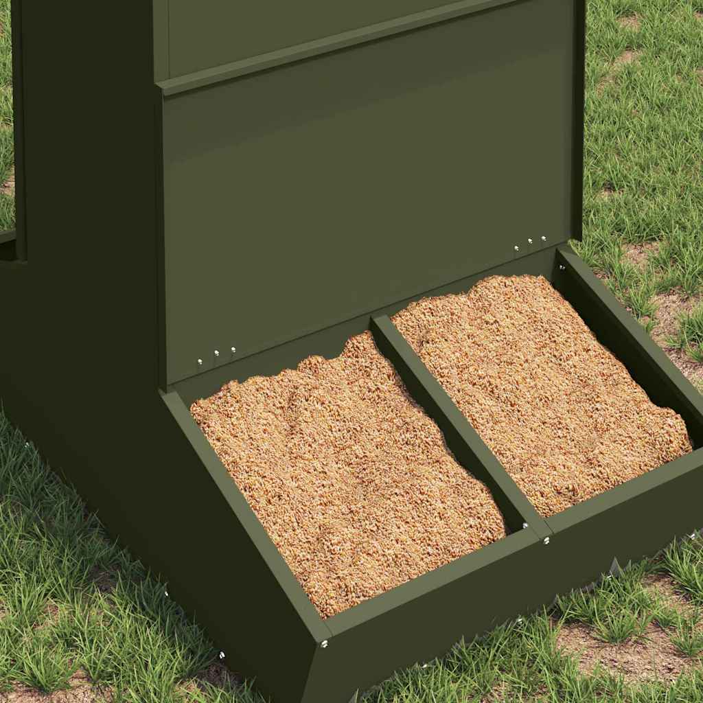 Schweinfutterspender Olivgrün 82 x 51 x 91,5 cm 20 kg