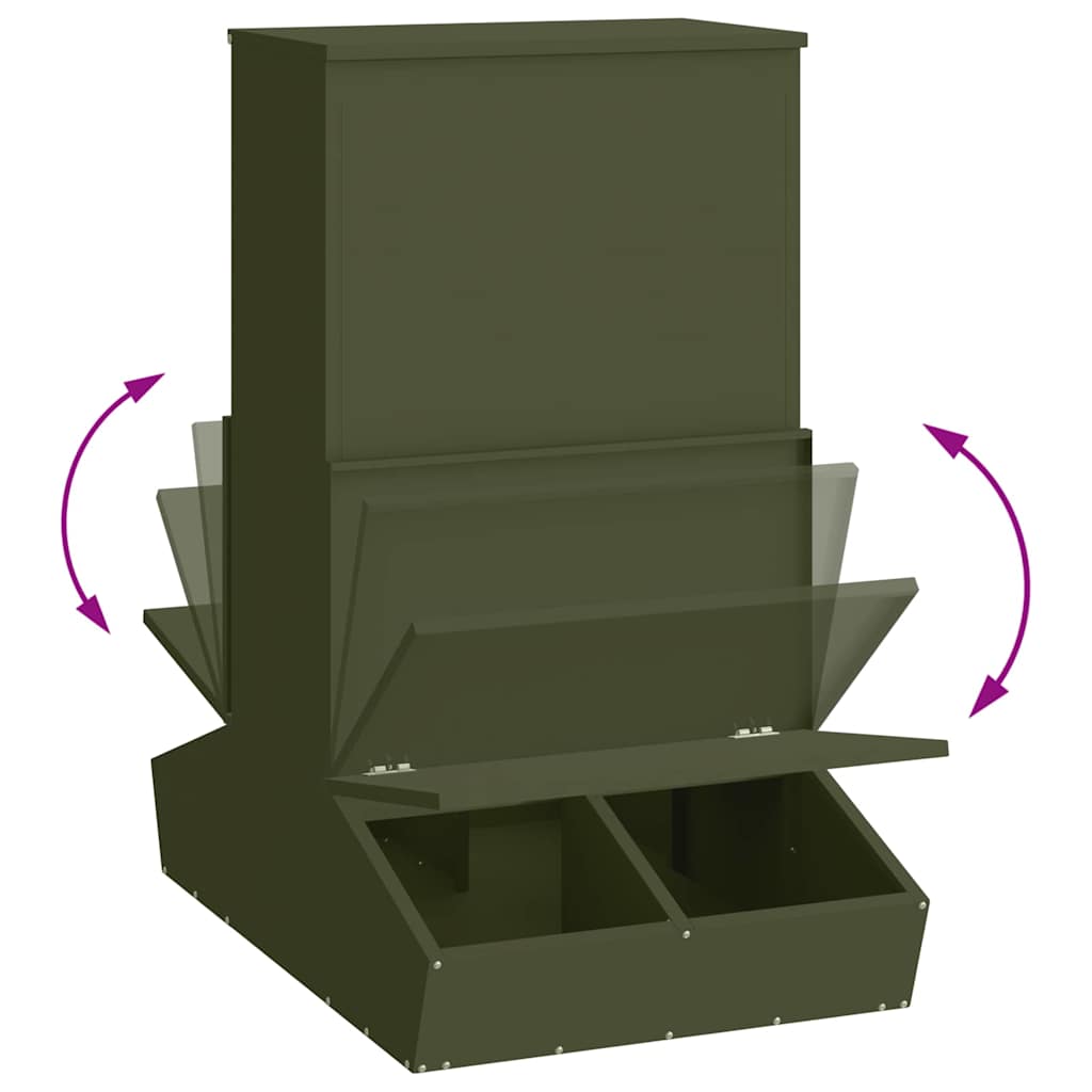 Schweinfutterspender Olivgrün 82 x 51 x 91,5 cm 20 kg