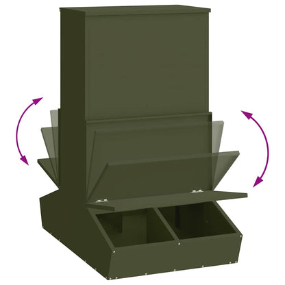 Schweinfutterspender Olivgrün 82 x 51 x 91,5 cm 20 kg