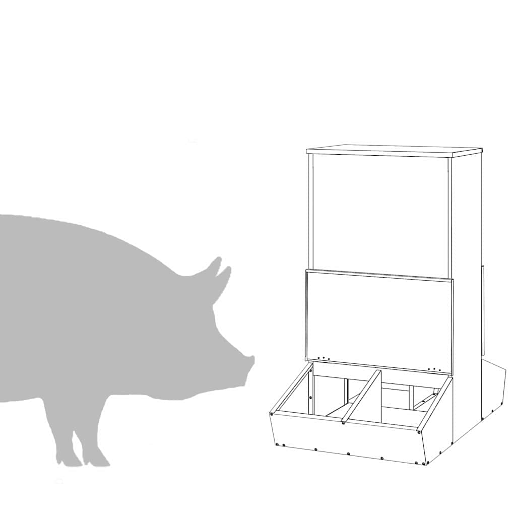 Schweinfutterspender Silber 82 x 51 x 91,5 cm 20 kg