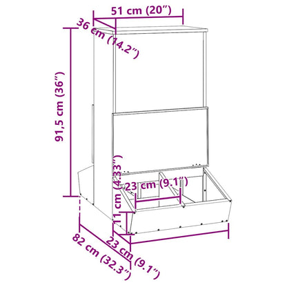 Schweinfutterspender Silber 82 x 51 x 91,5 cm 20 kg