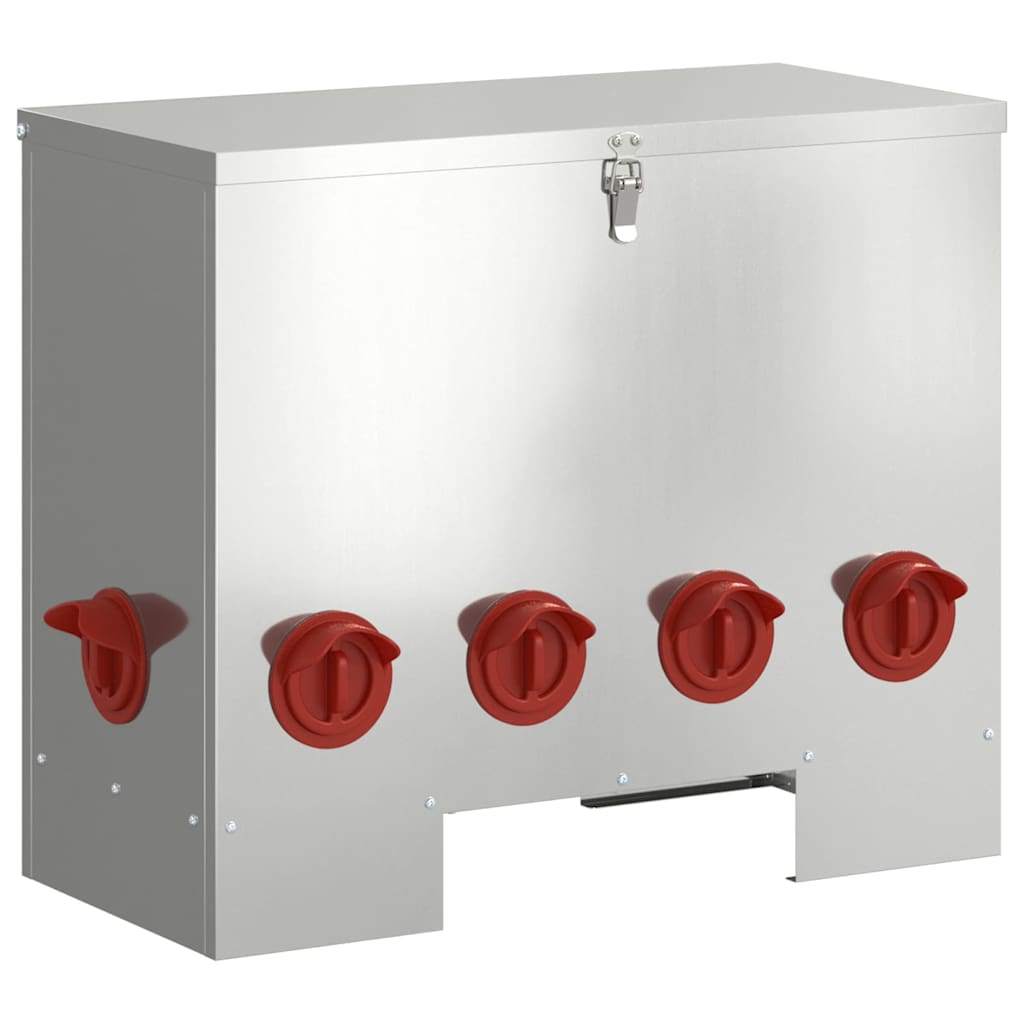 Hühnerfütterer Silber 60,5 x 29 x 51 cm 25 kg Verzinkter Stahl