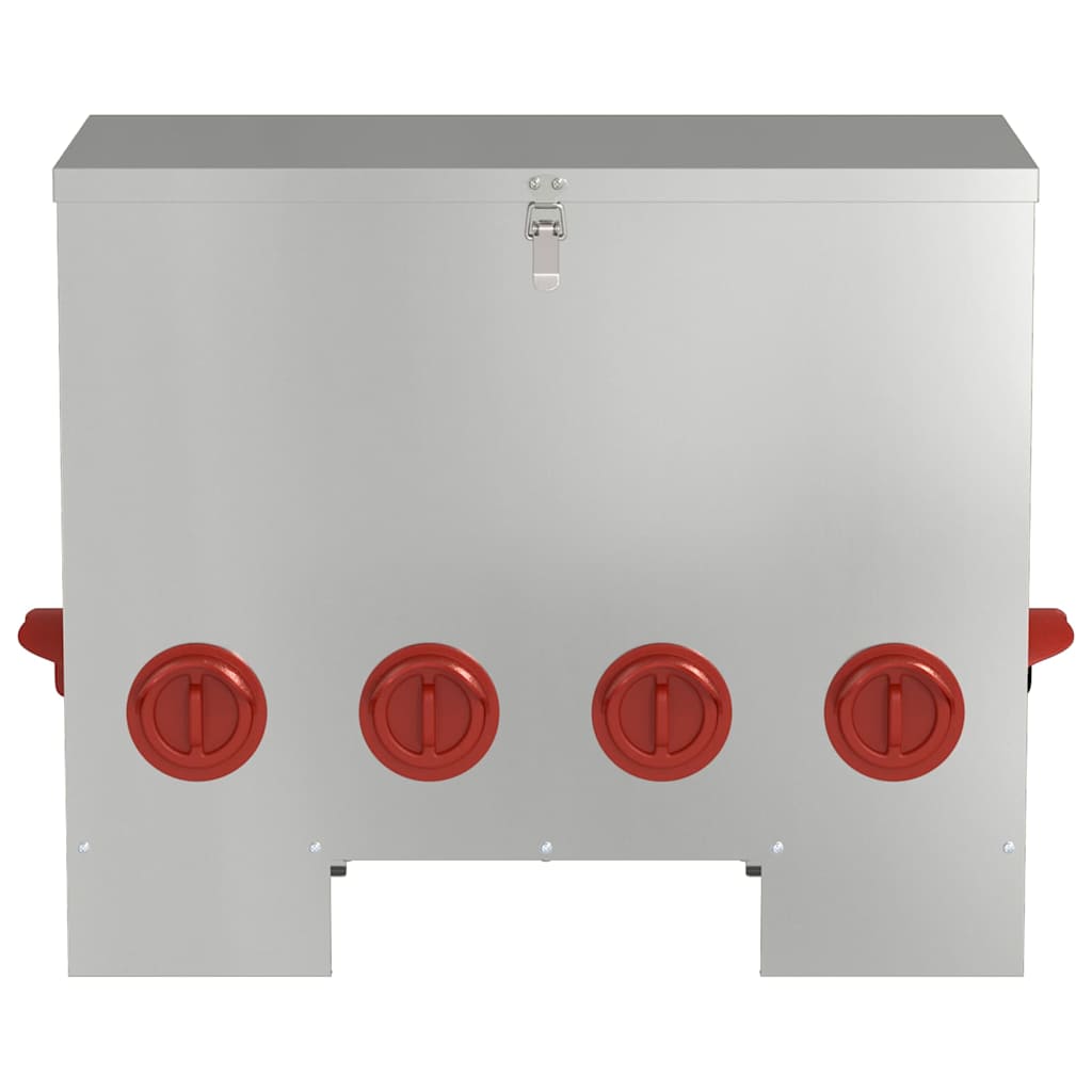 Hühnerfütterer Silber 60,5 x 29 x 51 cm 25 kg Verzinkter Stahl