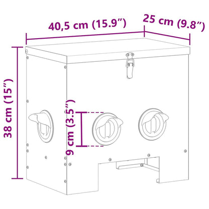Hühnerfütterer Silber 40,5 x 25 x 38 cm 20 kg Verzinkter Stahl