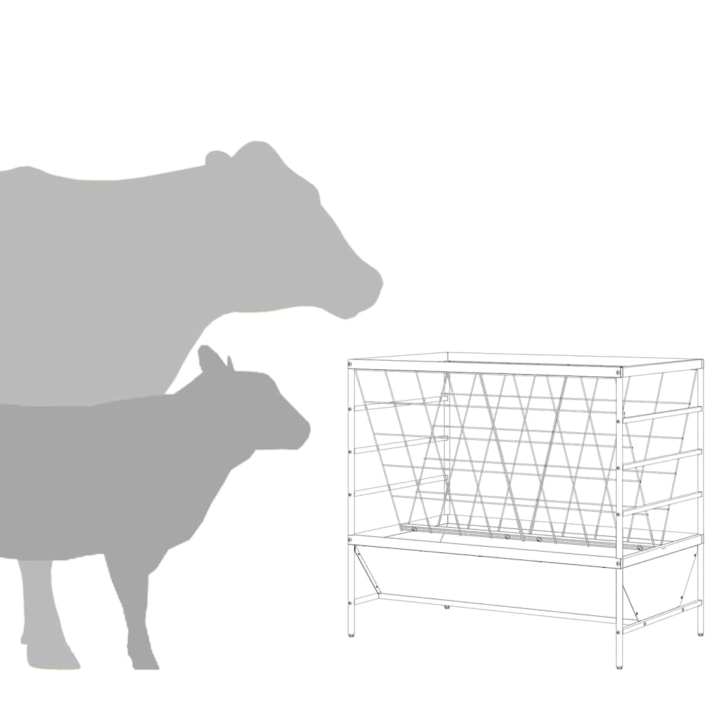 Viehfutterspender Schwarz 100 x 60 x 90 cm 15 kg