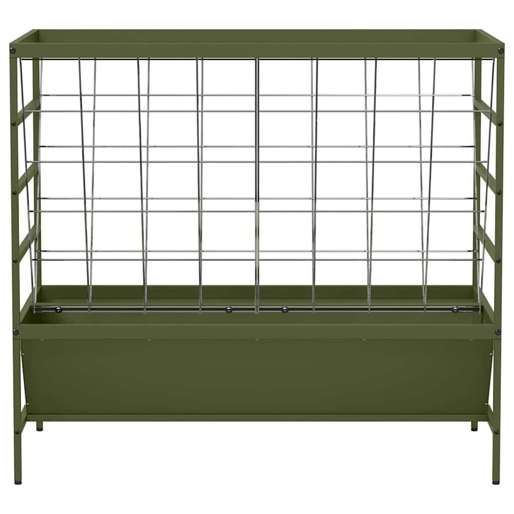 Viehfutterspender Olivgrün 100 x 60 x 90 cm 15 kg