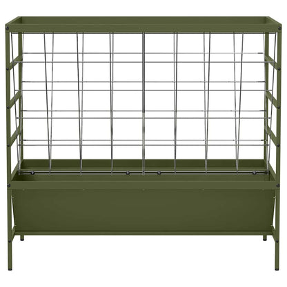 Viehfutterspender Olivgrün 100 x 60 x 90 cm 15 kg