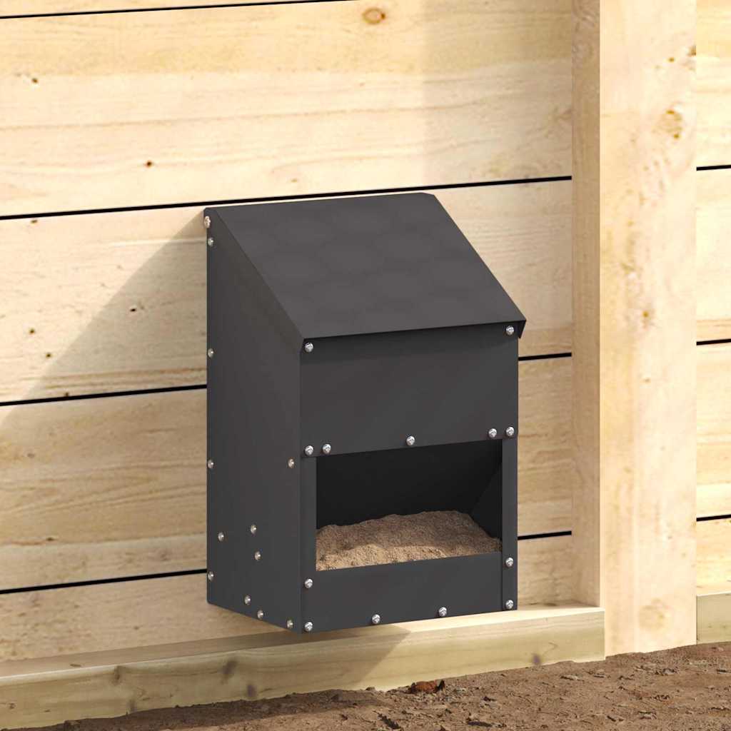 Hühnerfütterer Schwarz 21 x 16 x 33 cm 3 kg Kaltgewalzter Stahl