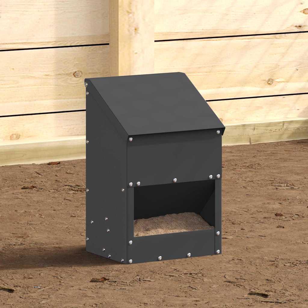Hühnerfütterer Schwarz 21 x 16 x 33 cm 3 kg Kaltgewalzter Stahl