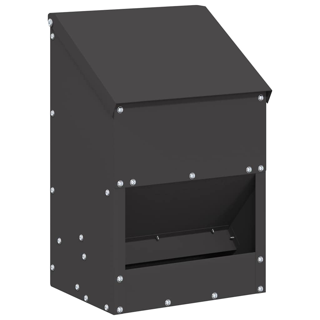 Hühnerfütterer Schwarz 21 x 16 x 33 cm 3 kg Kaltgewalzter Stahl