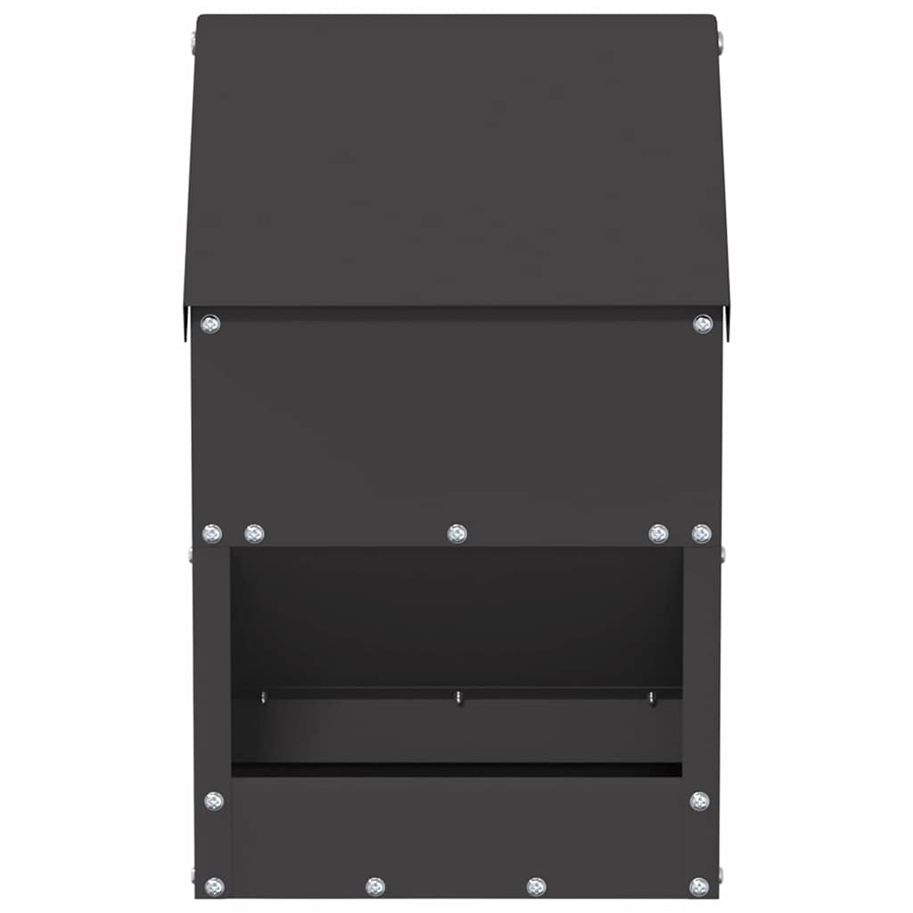 Hühnerfütterer Schwarz 21 x 16 x 33 cm 3 kg Kaltgewalzter Stahl