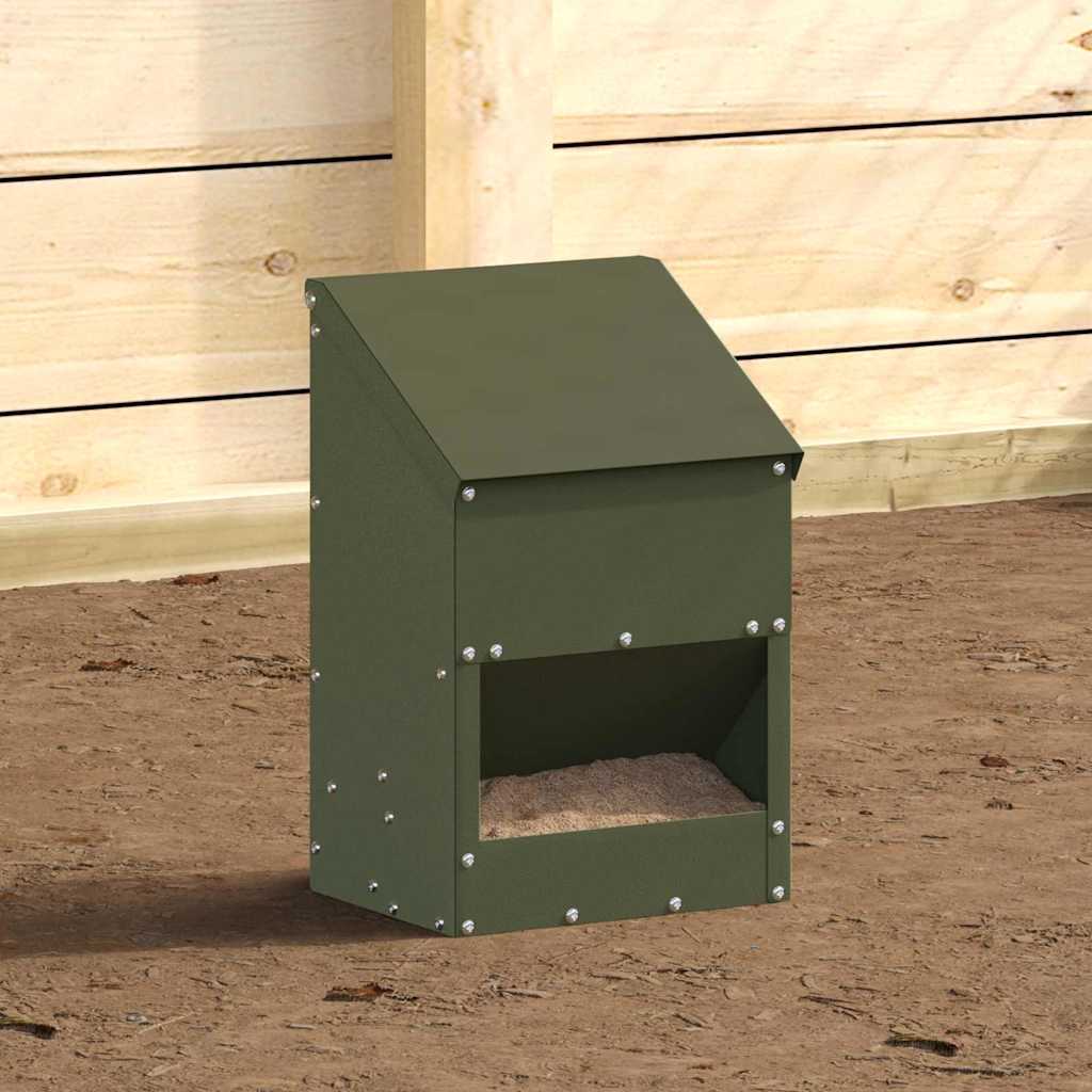 Hühnerfütterer Olivgrün 21 x 16 x 33 cm 3 kg