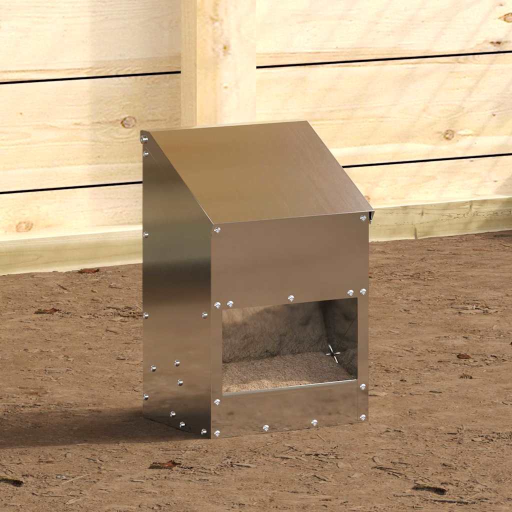 Hühnerfütterer Silber 21 x 16 x 33 cm 3 kg Verzinkter Stahl