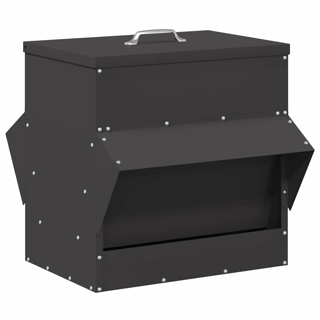 Hühnerfütterer Schwarz 40,5 x 45 x 41 cm 20 kg