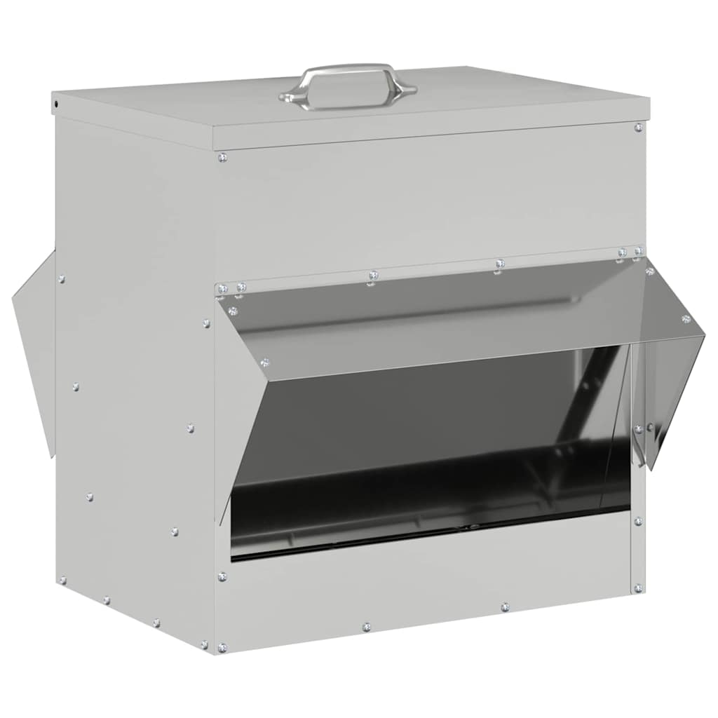 Hühnerfütterer Silber 40,5 x 45 x 41 cm 20 kg Verzinkter Stahl