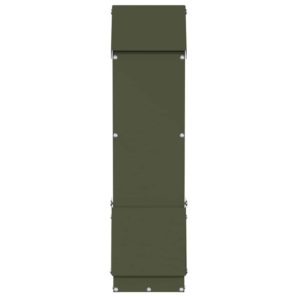 Hühnerfütterer Olive Grün 13 x 12 x 51 cm Kaltgewalzter Stahl