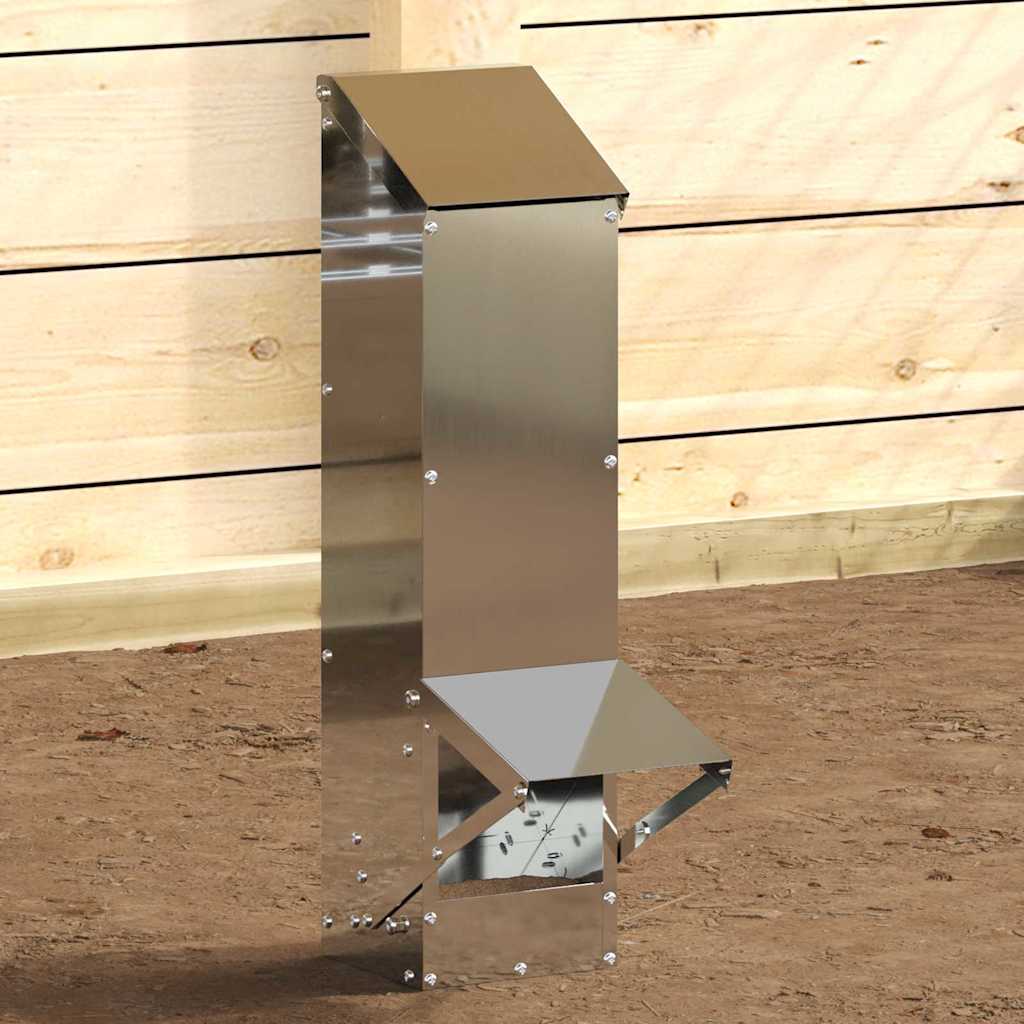 Hühnerfütterer Silber 13 x 12 x 51 cm Verzinkter Stahl
