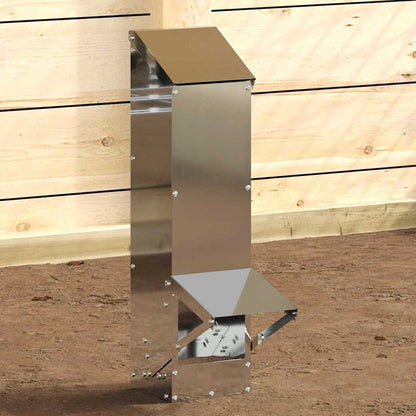 Hühnerfütterer Silber 13 x 12 x 51 cm Verzinkter Stahl