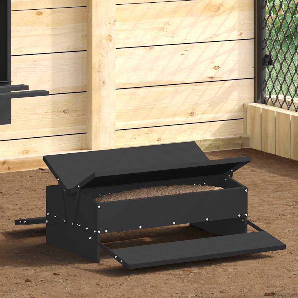 Hühnertretfeeder Schwarz 75 x 53 x 20,5 cm 10 kg