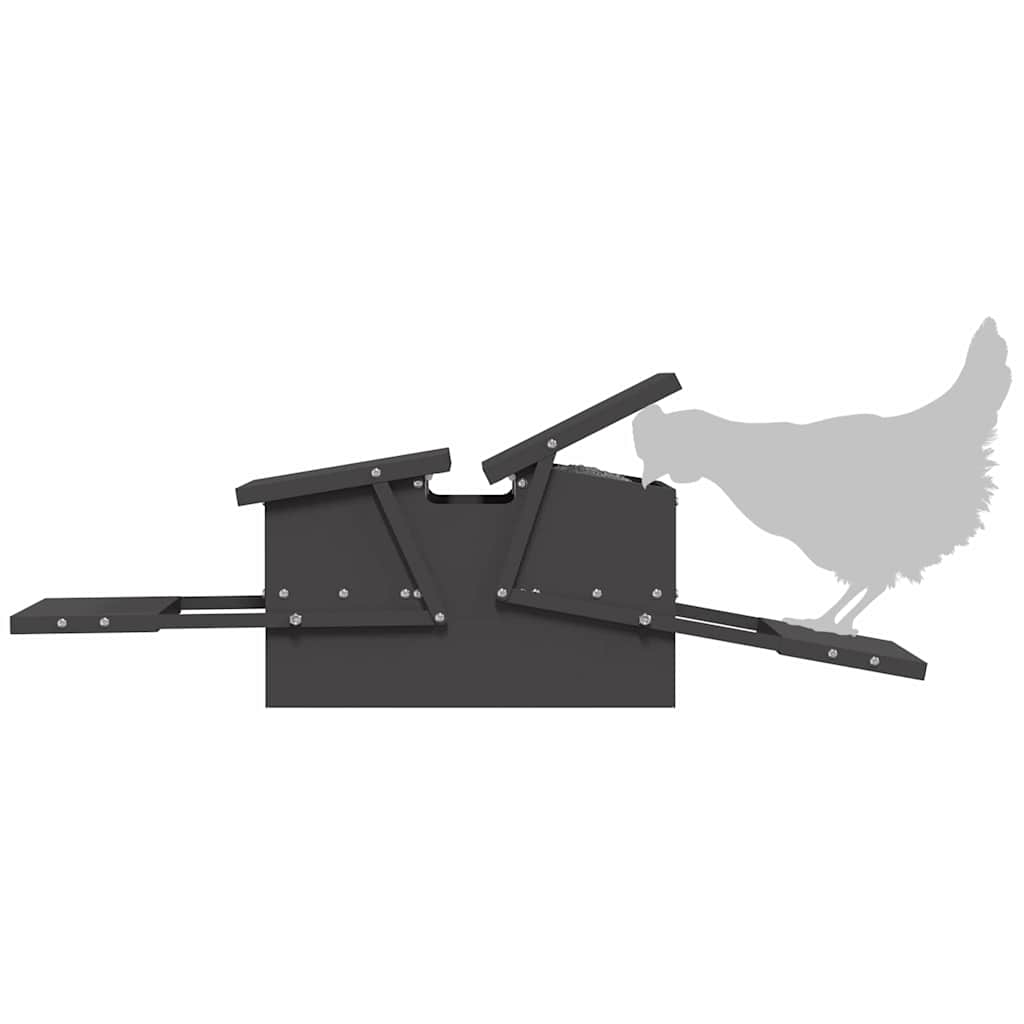Hühnertretfeeder Schwarz 75 x 53 x 20,5 cm 10 kg