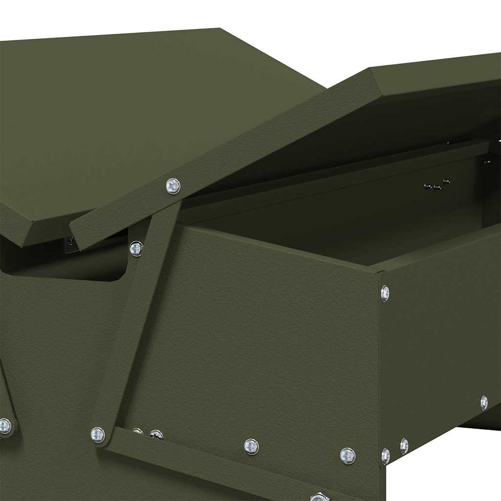 Hühnertretfeeder Olivgrün 75 x 53 x 20,5 cm 10 kg
