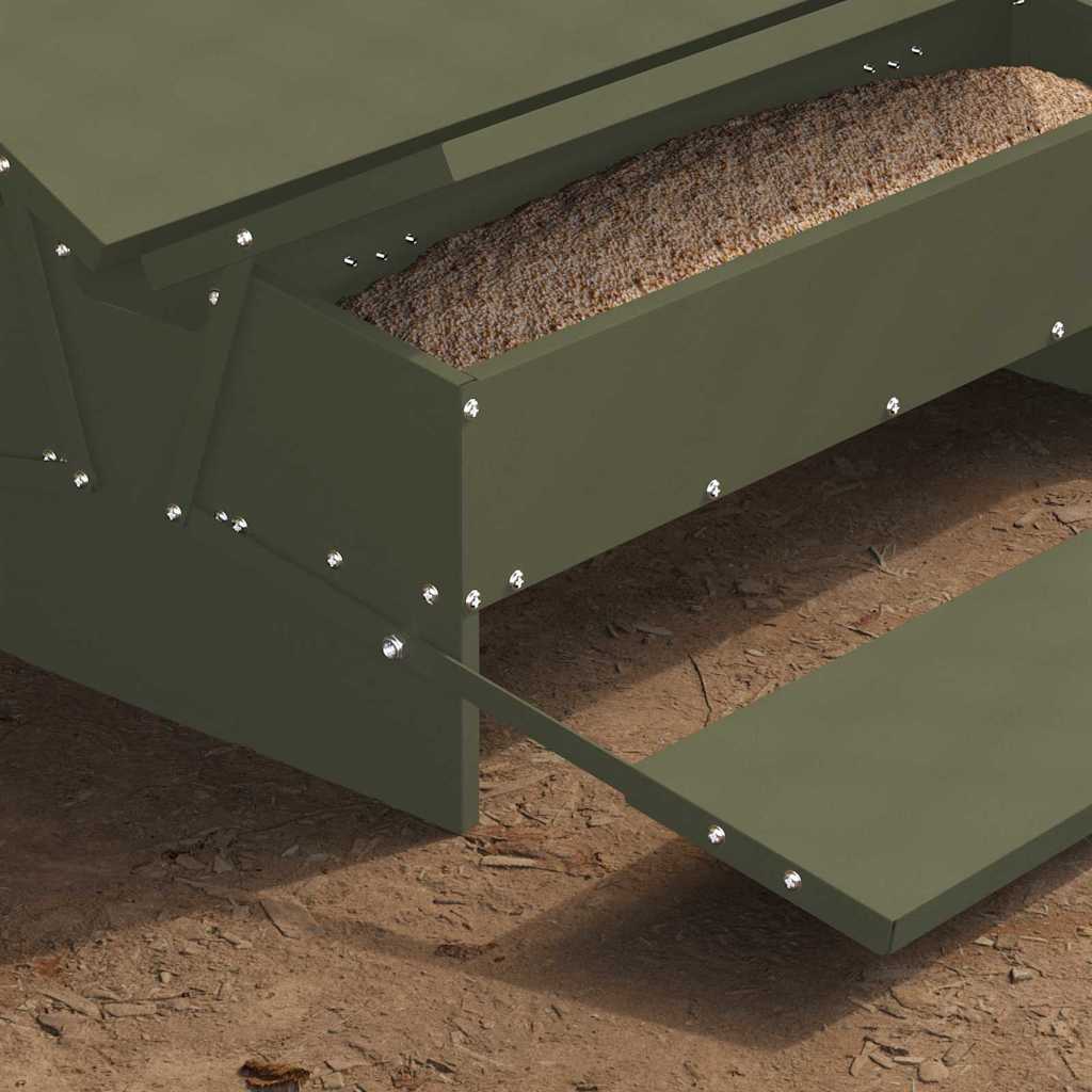 Hühnertretfeeder Olivgrün 75 x 53 x 20,5 cm 10 kg