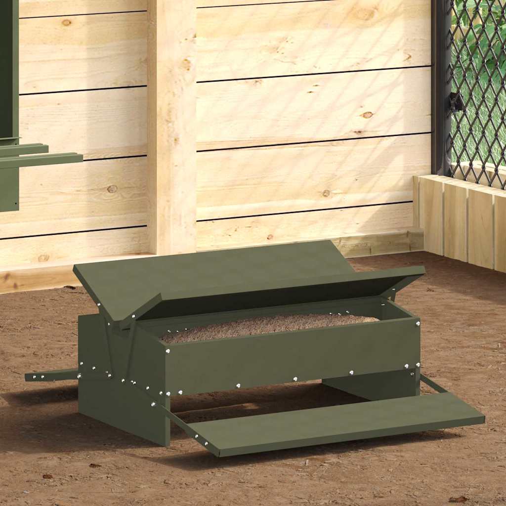 Hühnertretfeeder Olivgrün 75 x 53 x 20,5 cm 10 kg