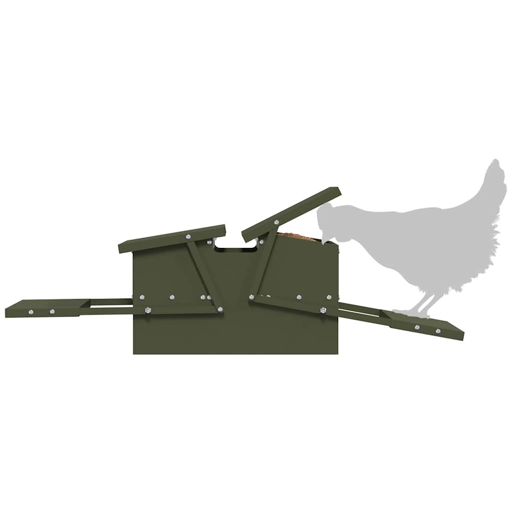 Hühnertretfeeder Olivgrün 75 x 53 x 20,5 cm 10 kg