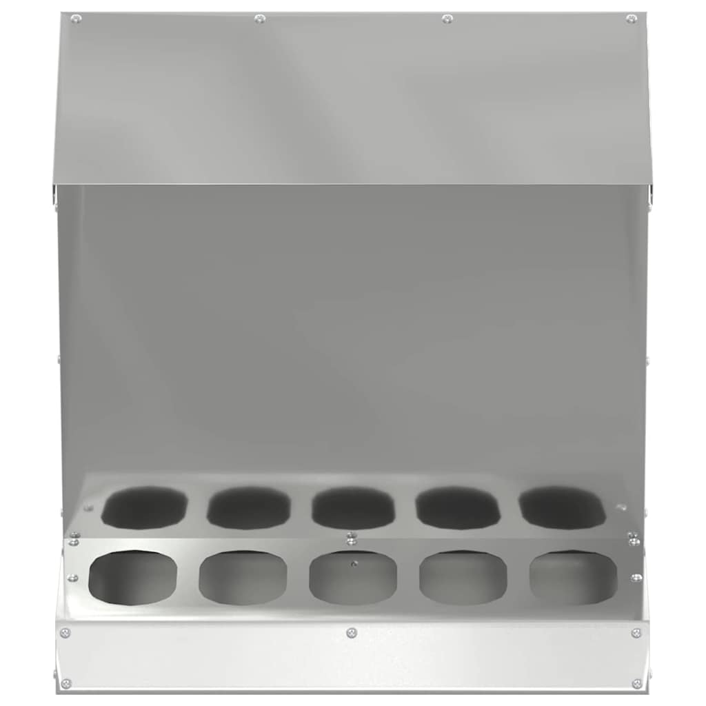 Hühnerfütterer Silber 40 x 40 x 45 cm Verzinkter Stahl